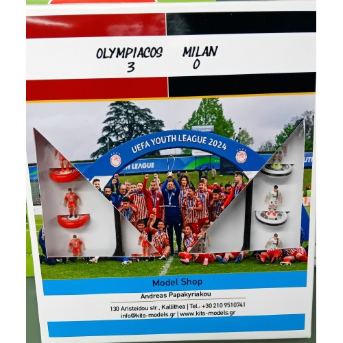 Subbuteo Andrew Table Soccer Olympiacos AC Milan 3-0 Uefa Youth Champions League FINAL 2024 on WSB Professional bases